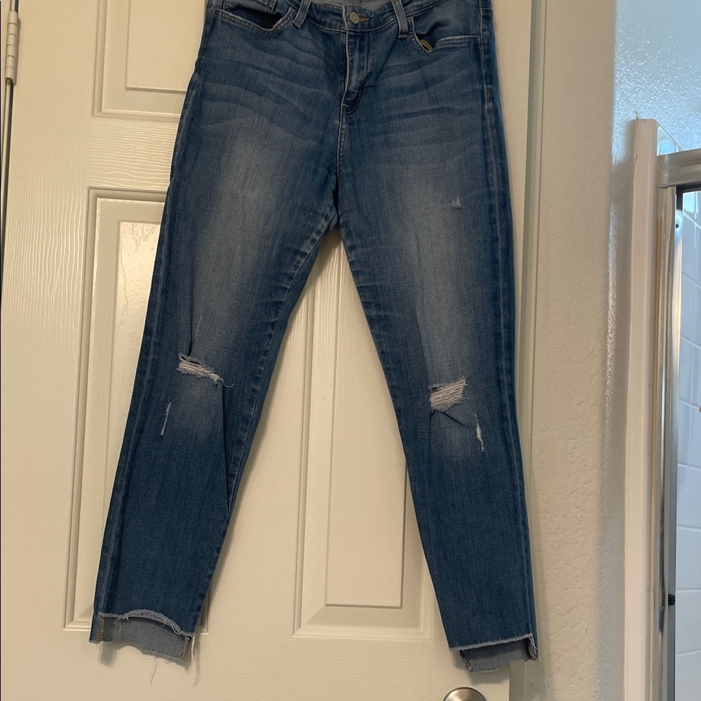 Flying Monkey Dark Blue Distressed Ankle Jeans